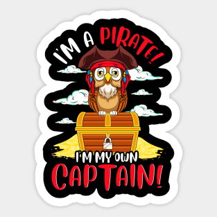 Im A Pirate Im My Own Captain Owl Sticker